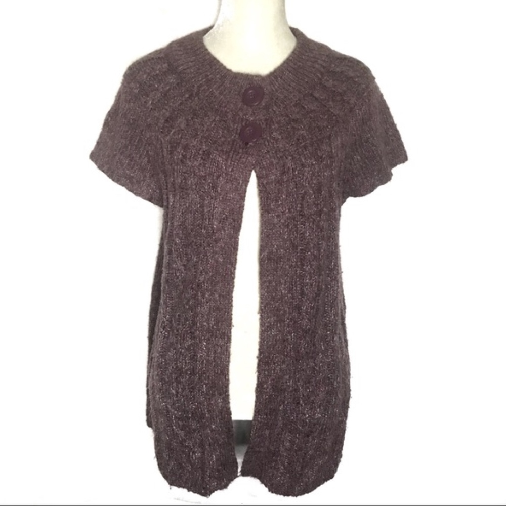 💎 Sonoma chunky cable knit short sleeve cardigan - Picture 1 of 8